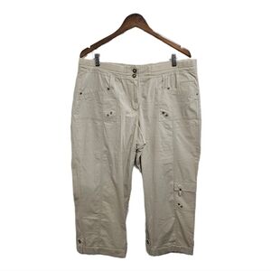Chico's cream cargo utility crop pants size large
